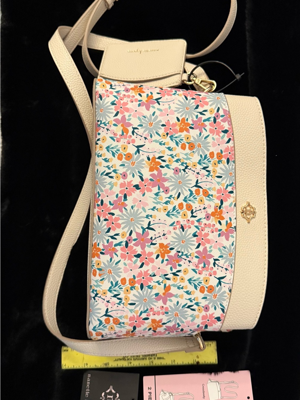 Nanette Lepore Cream Crossbody with Pink, Orange & Blue Floral Print - Picture 2 of 16